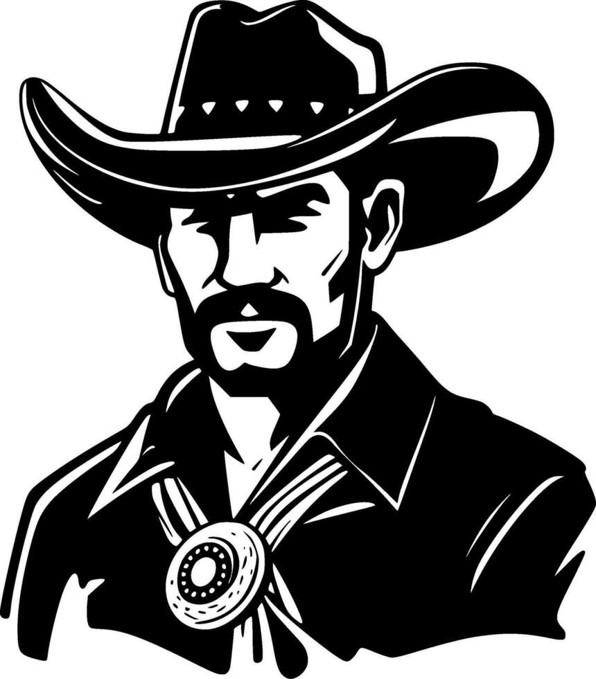 Cowboy, Minimalist and Simple Silhouette - Vector illustration
