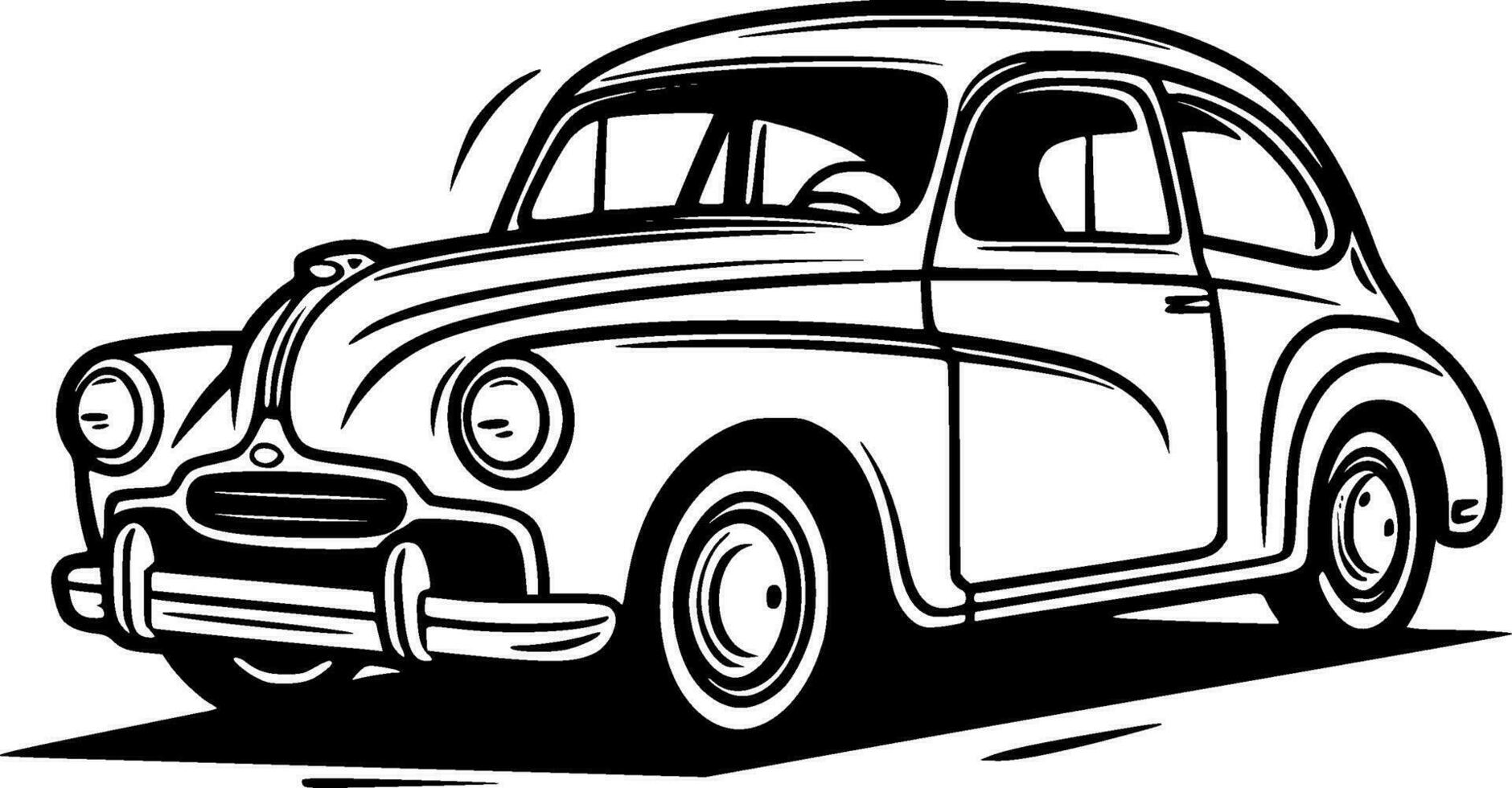Car, Minimalist and Simple Silhouette - Vector illustration