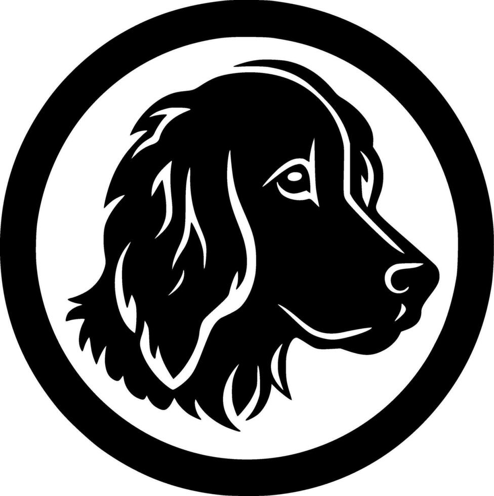 perro - negro y blanco aislado icono - vector ilustración