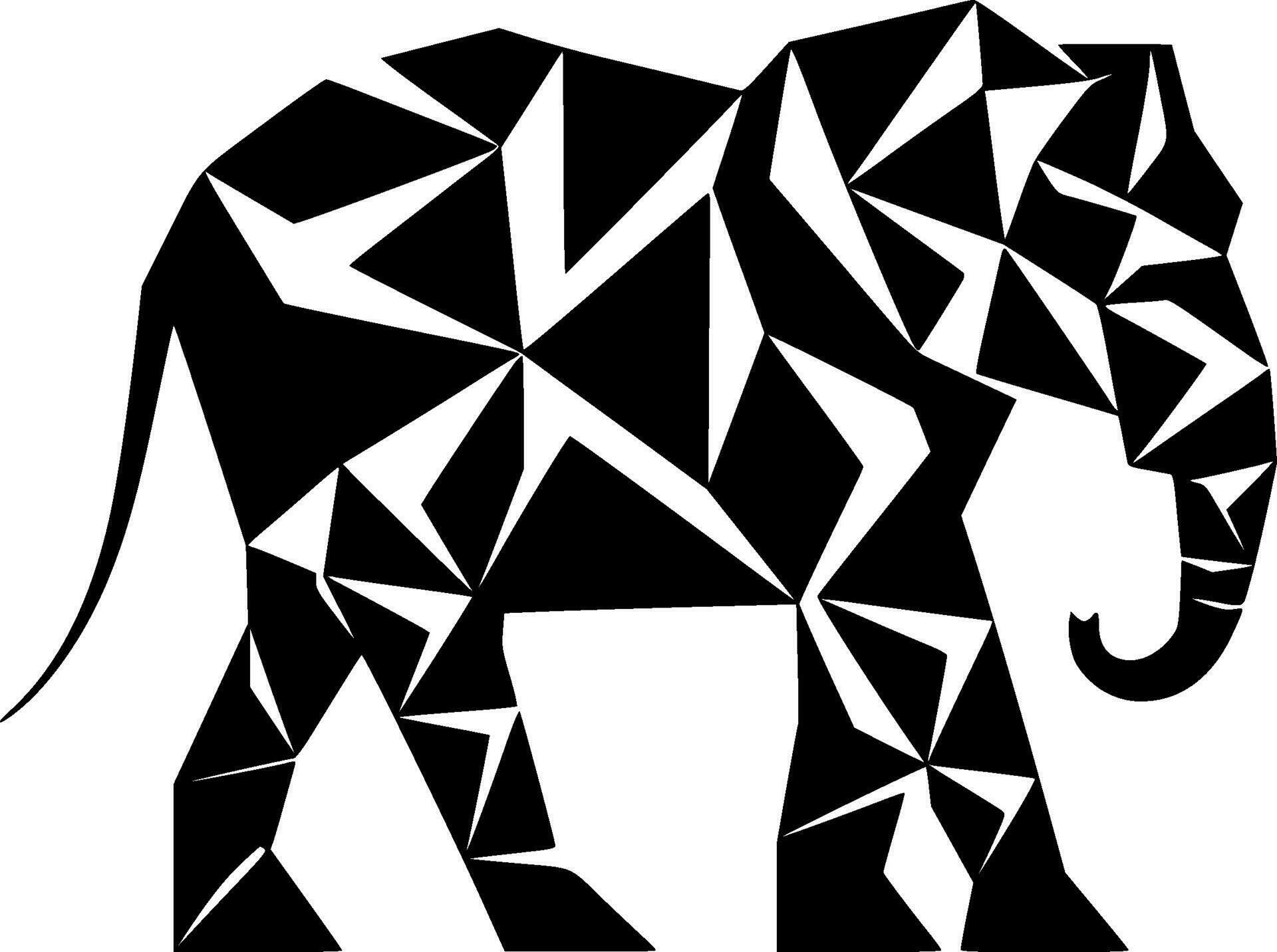 Elephant, Black and White Vector illustration 27171197 Vector Art at