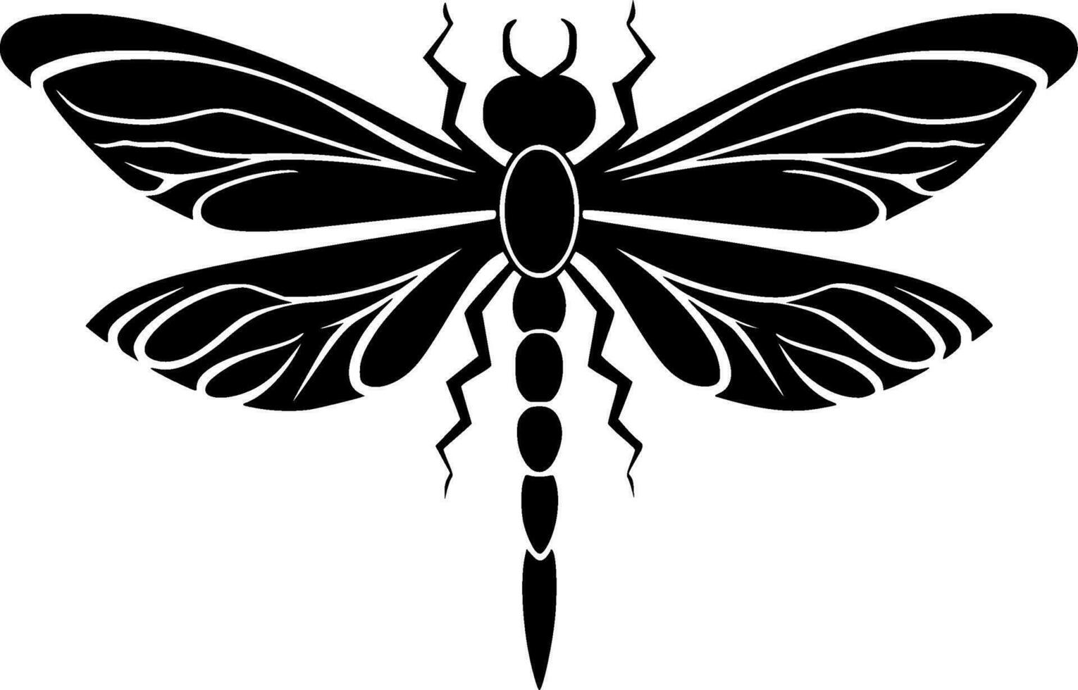 Dragonfly, Minimalist and Simple Silhouette - Vector illustration