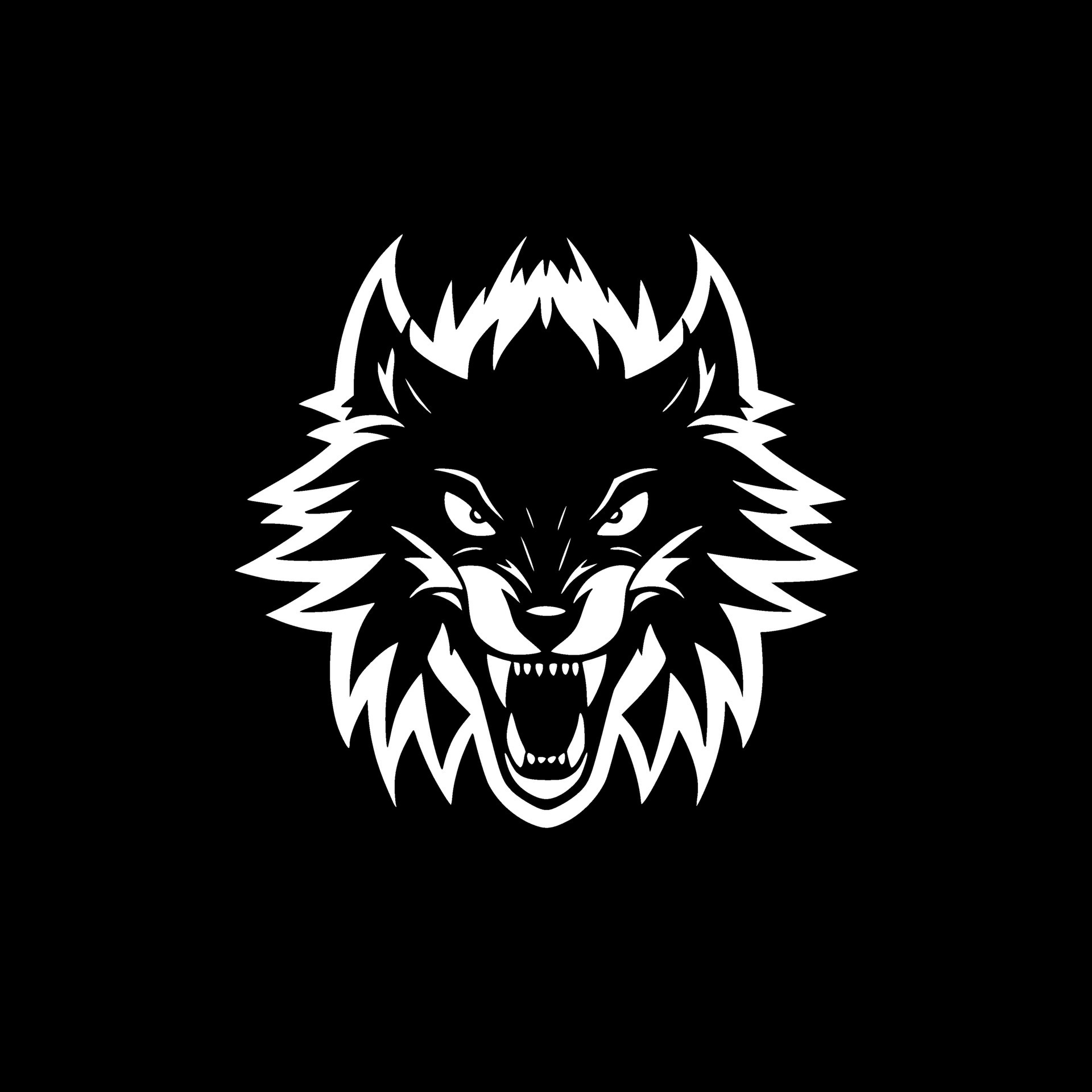 Wolf, Black and White Vector illustration 27171211 Vector Art at Vecteezy
