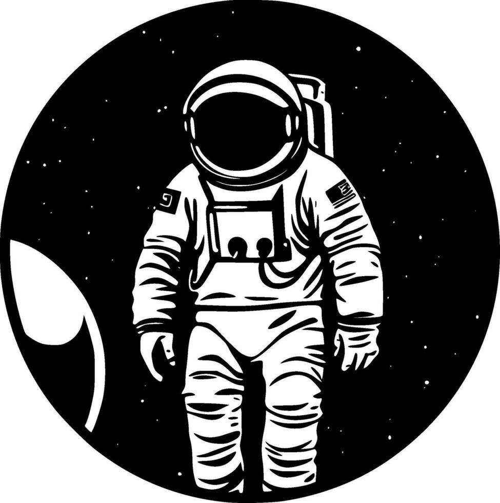 astronauta, minimalista y sencillo silueta - vector ilustración