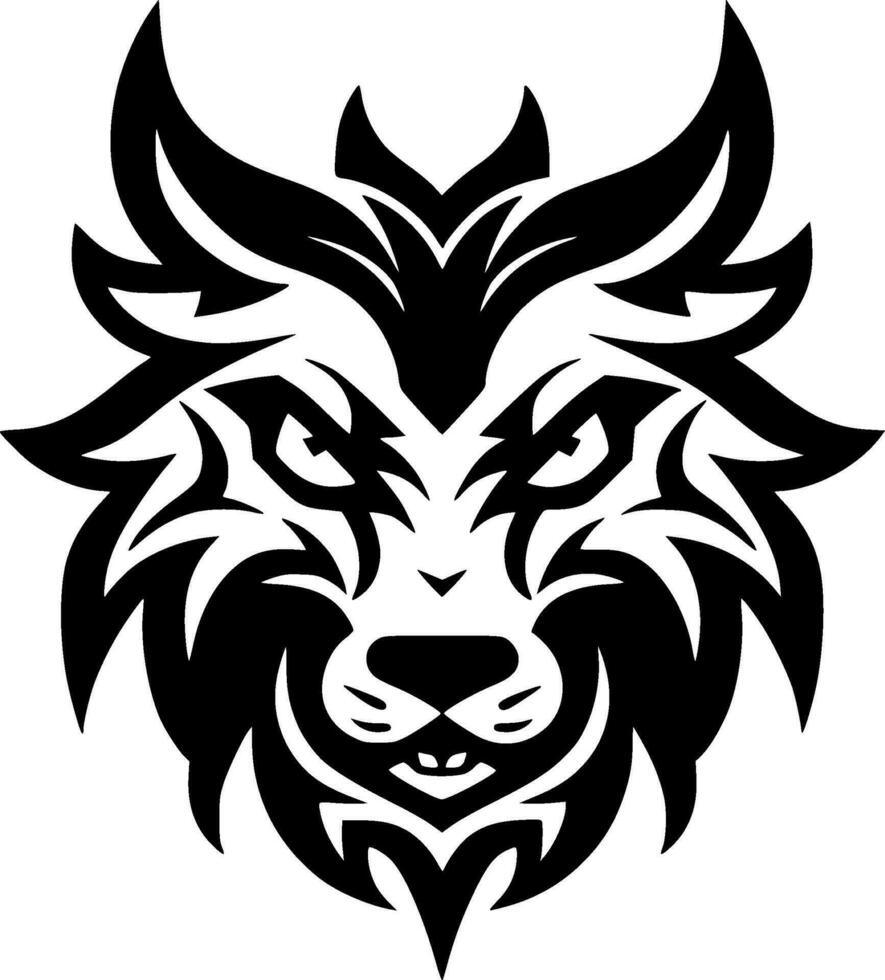 Wolf, Black and White Vector illustration