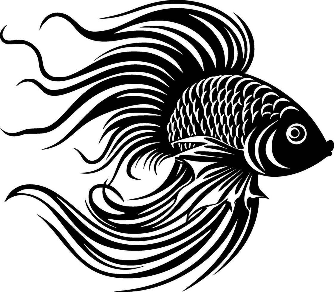 Beta Fish - High Quality Vector Logo - Vector illustration ideal for T-shirt graphic