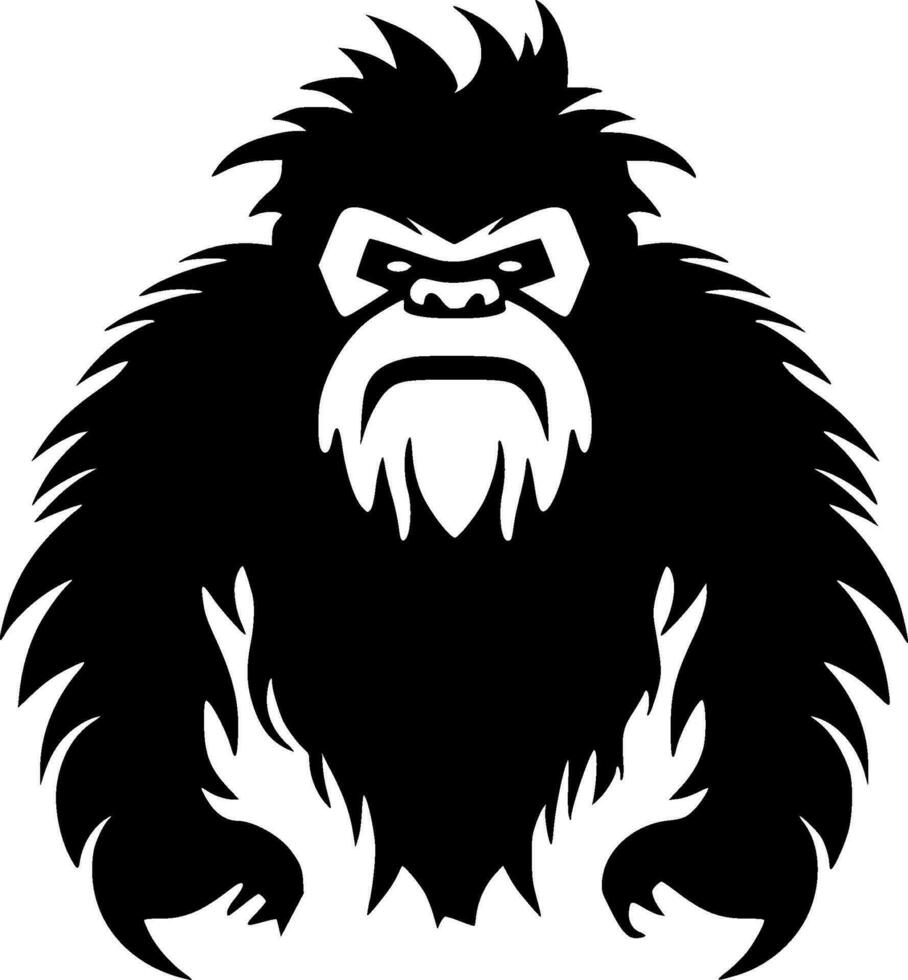 Bigfoot - Black and White Isolated Icon - Vector illustration