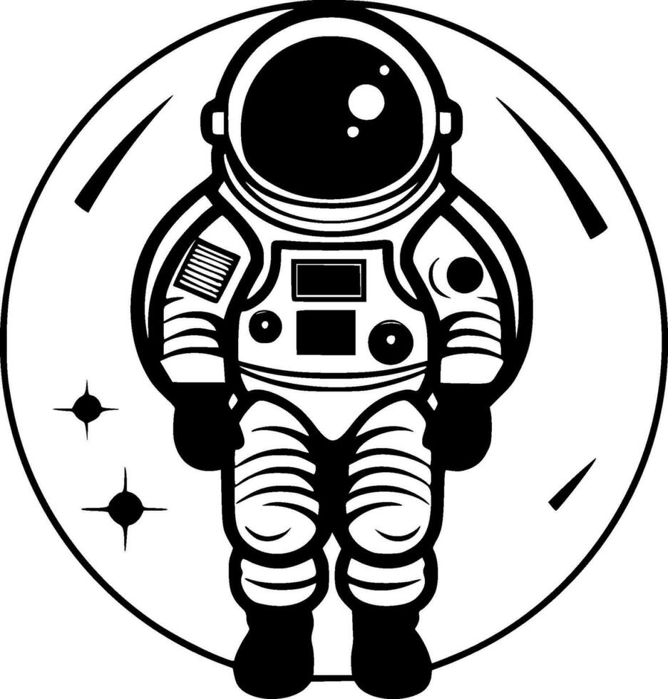 Astronaut, Minimalist and Simple Silhouette - Vector illustration