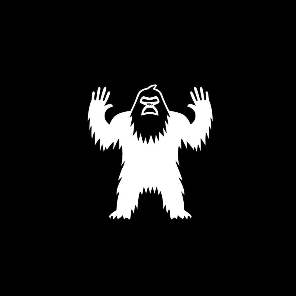 Bigfoot, Black and White Vector illustration