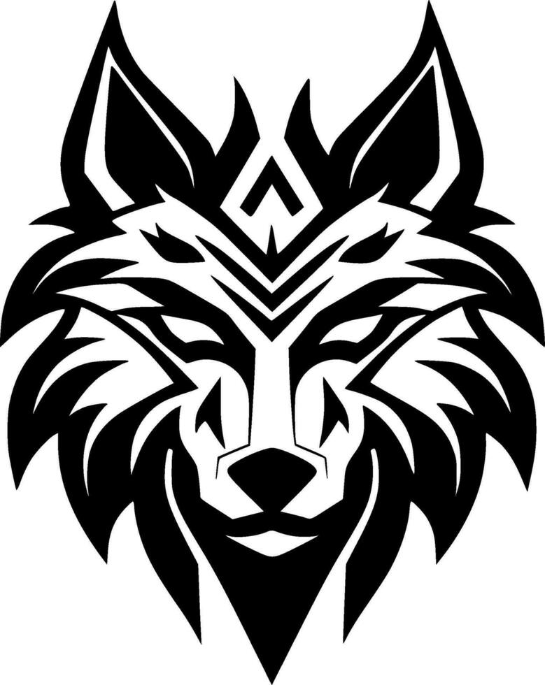 Wolf, Black and White Vector illustration