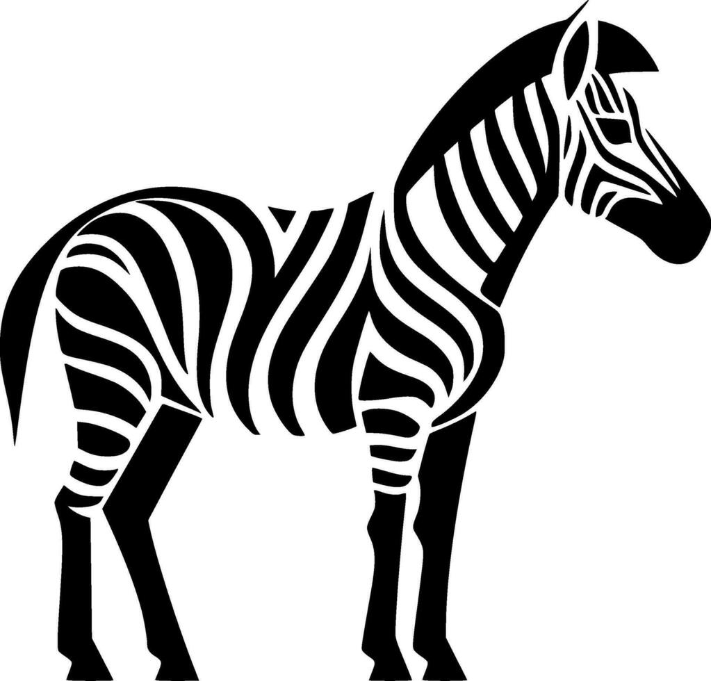 Zebra - Black and White Isolated Icon - Vector illustration
