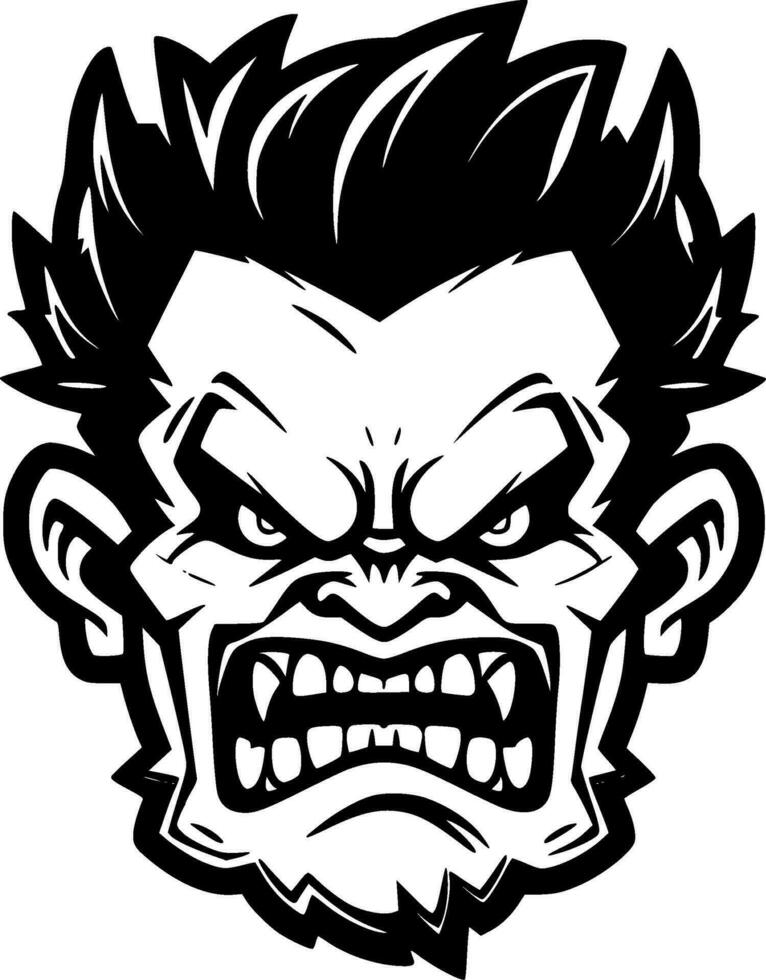 Zombie, Black and White Vector illustration
