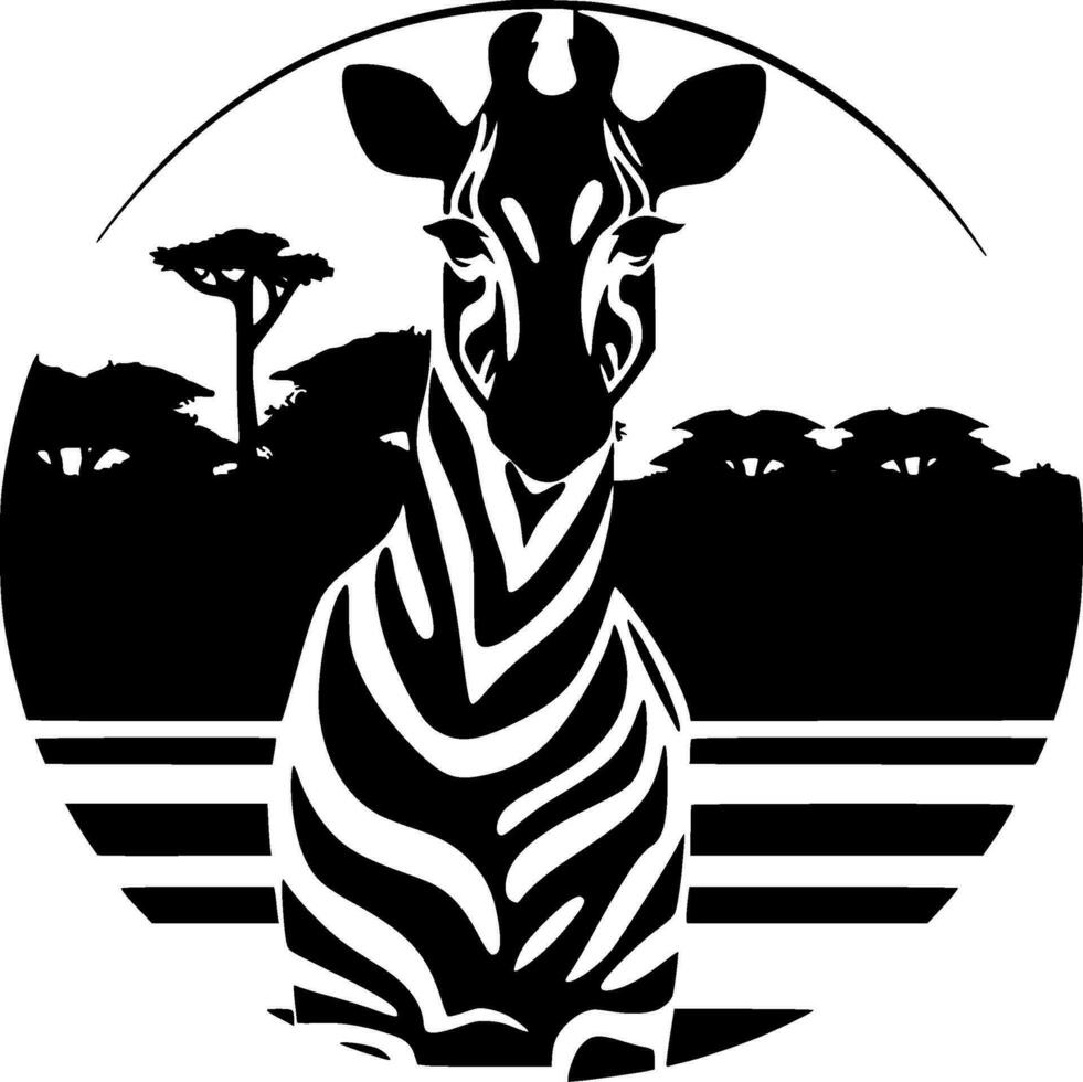 Africa - Black and White Isolated Icon - Vector illustration