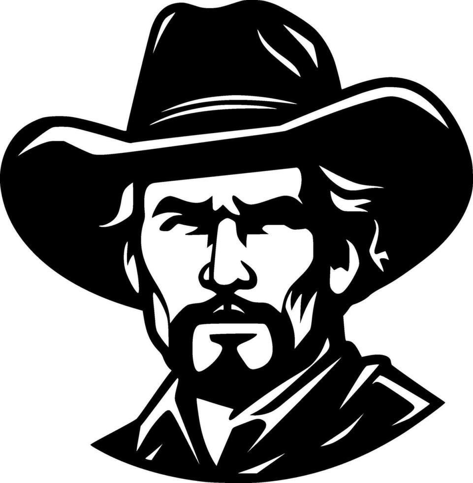 Western, Black and White Vector illustration