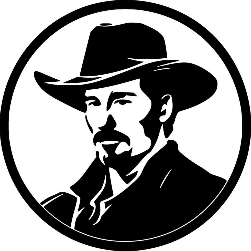 Western - Black and White Isolated Icon - Vector illustration