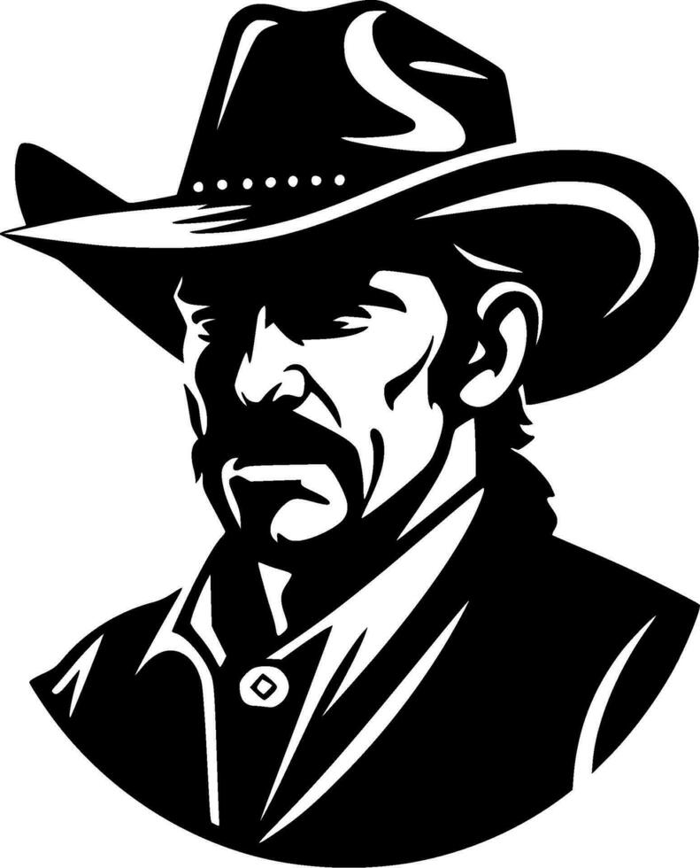 Western, Black and White Vector illustration