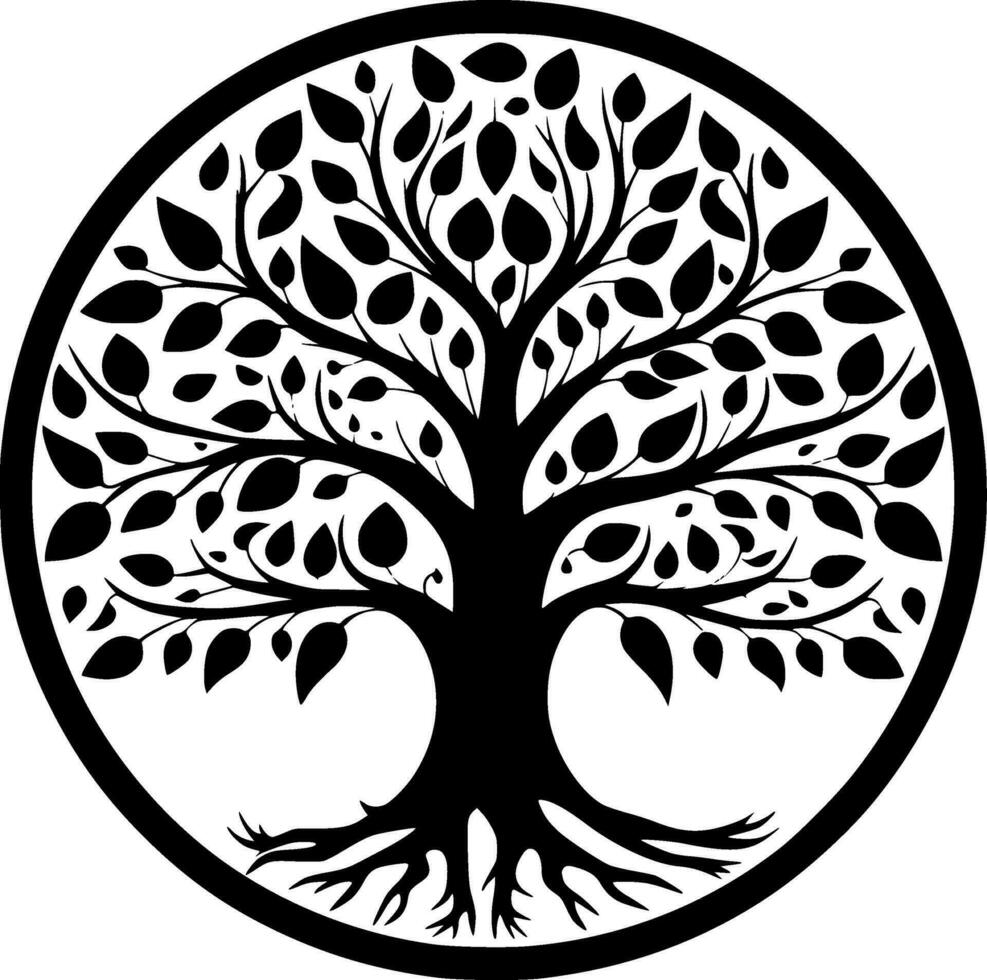 Tree, Minimalist and Simple Silhouette - Vector illustration