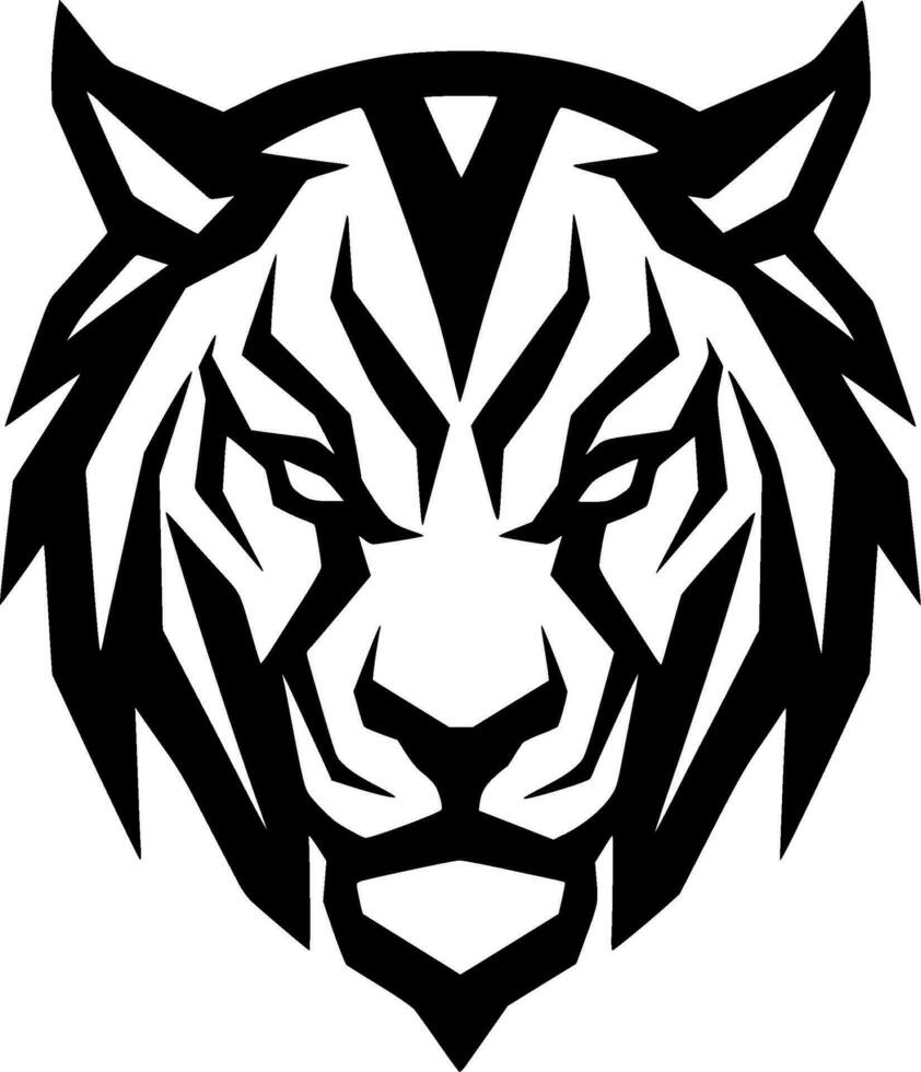 Tiger, Black and White Vector illustration