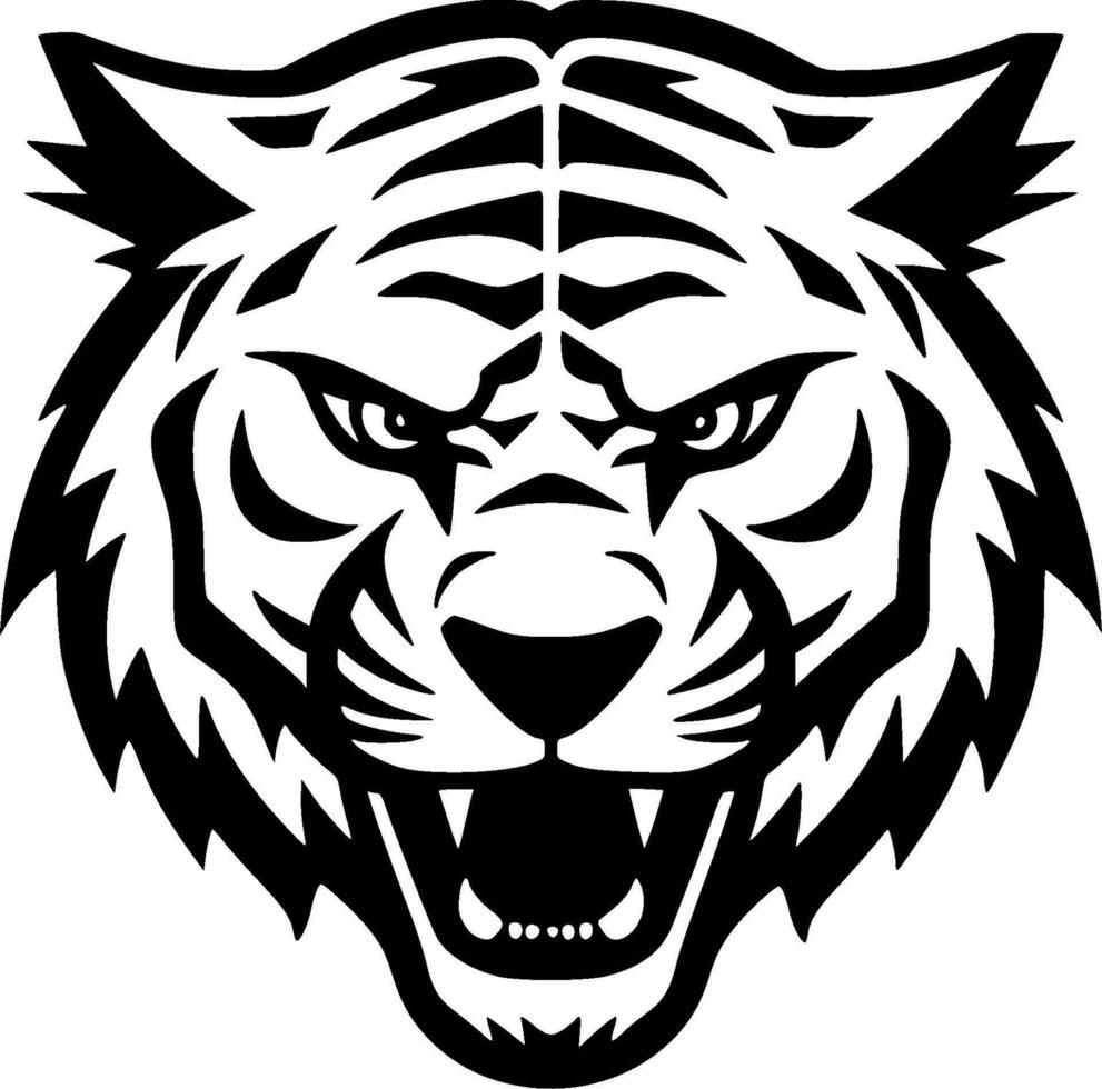 tigre, negro y blanco vector ilustración