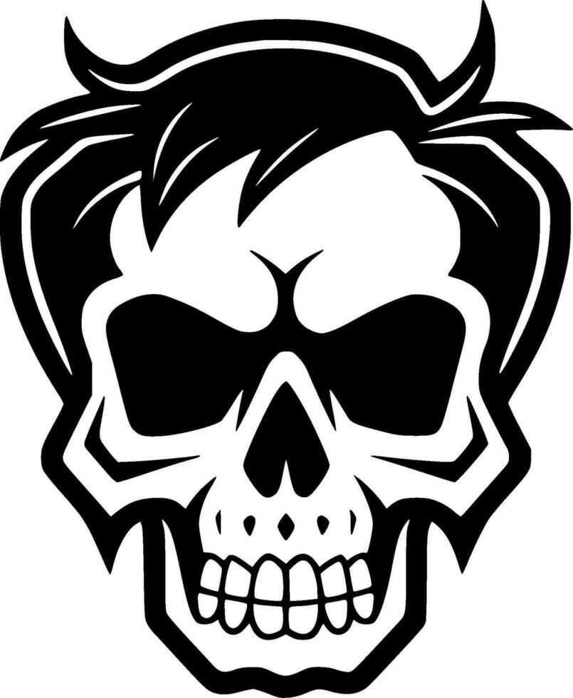 Skull, Black and White Vector illustration