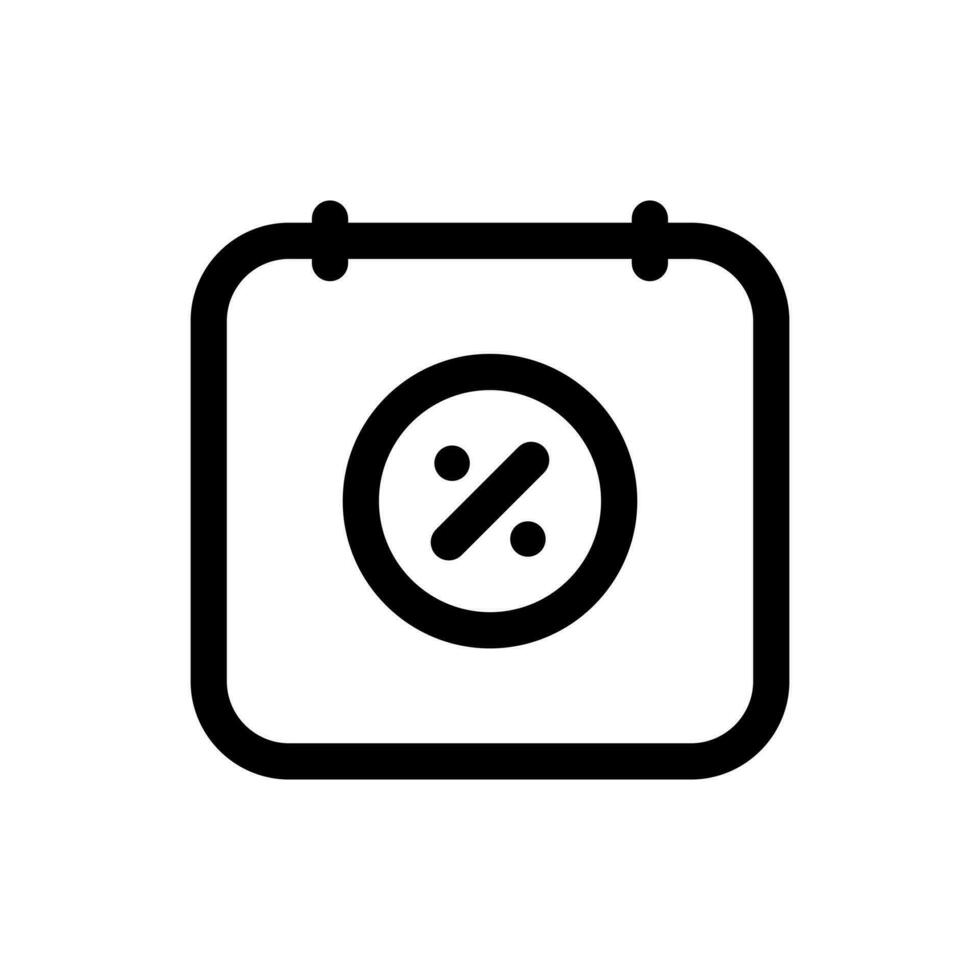 Simple Calendar icon combined with percent icon. The icon can be used for websites, print templates, presentation templates, illustrations, etc vector