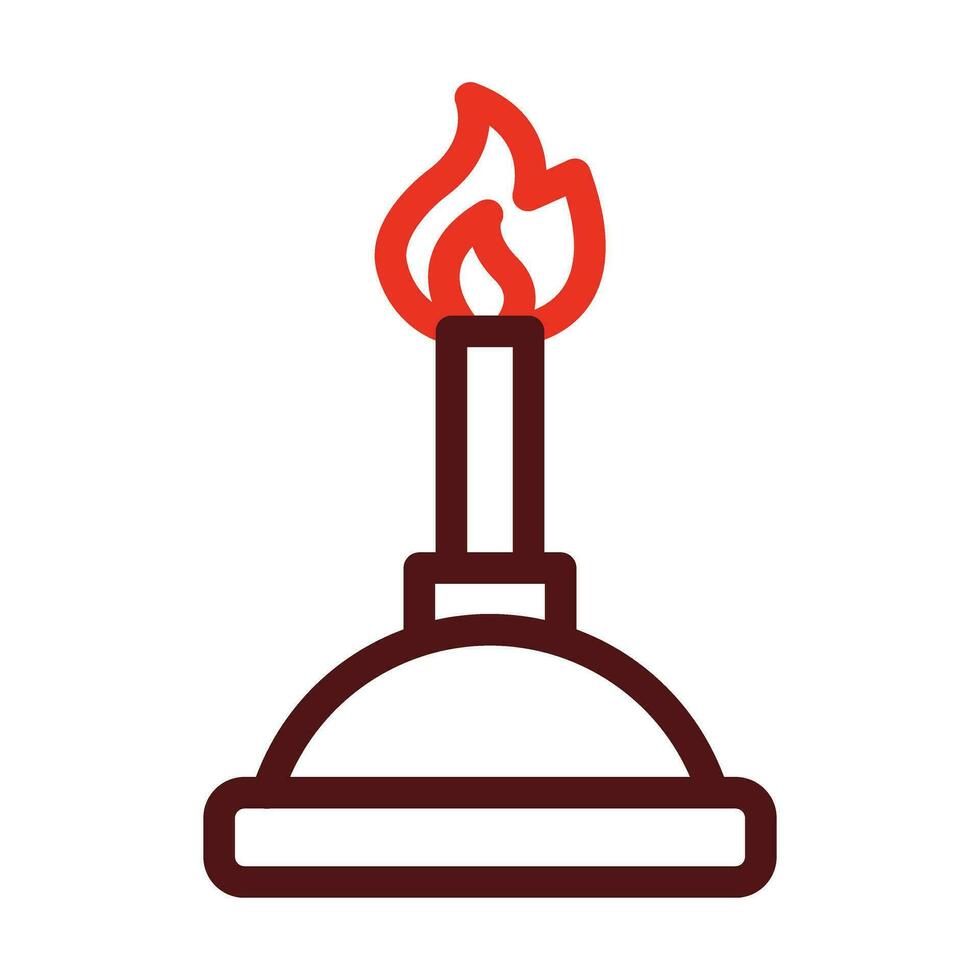 Bunsen Burner Glyph Two Color Icon For Personal And Commercial Use. vector