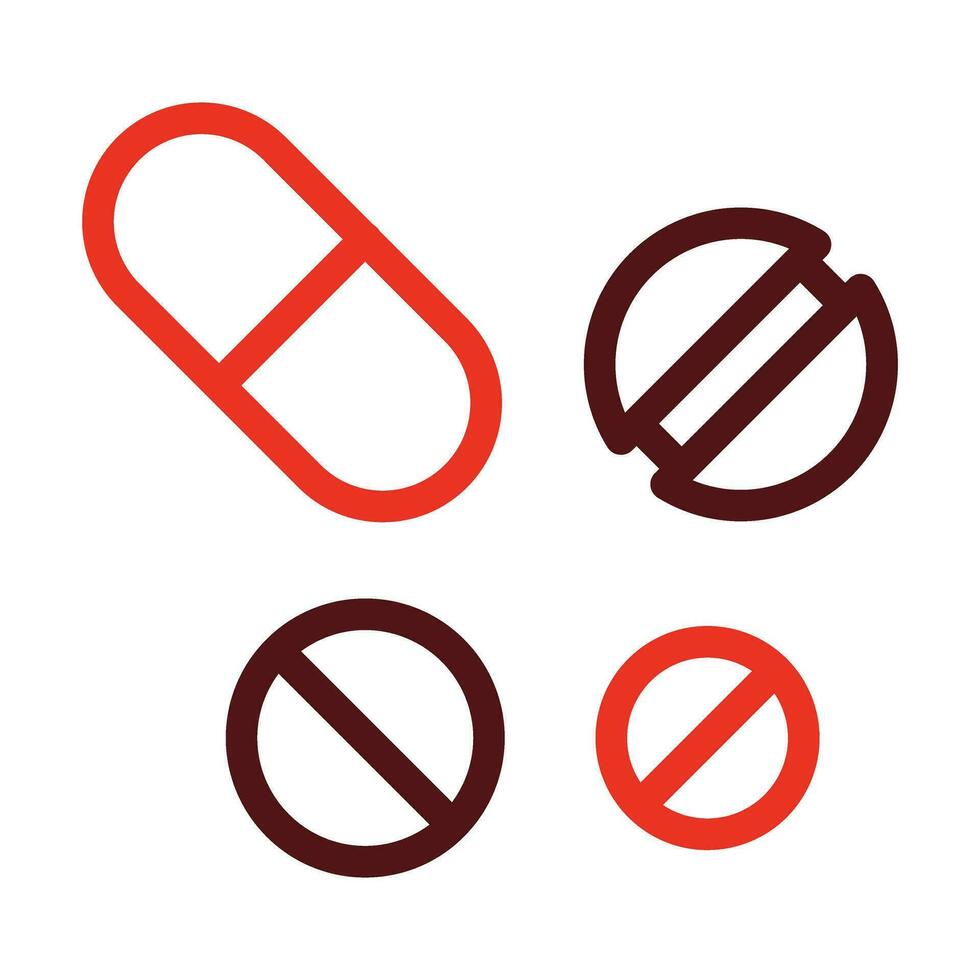 pastillas glifo dos color icono para personal y comercial usar. vector