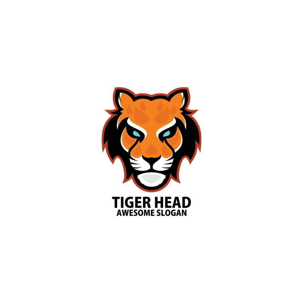 tiger head logo mascot design vector