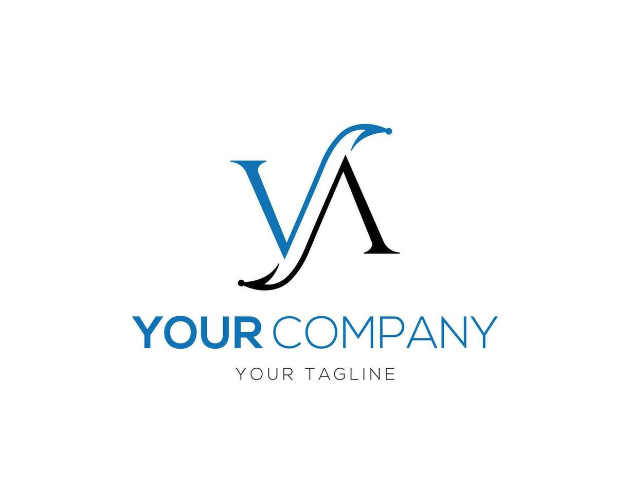 Creative VA Logo Design Icon Vector Template.