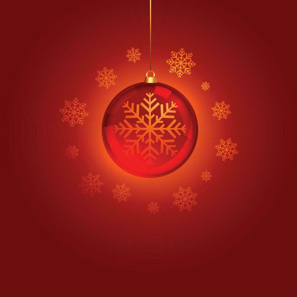 Merry Christmas and Happy New Year. Xmas background with poinsettia, Snowflakes, star and balls design. vector