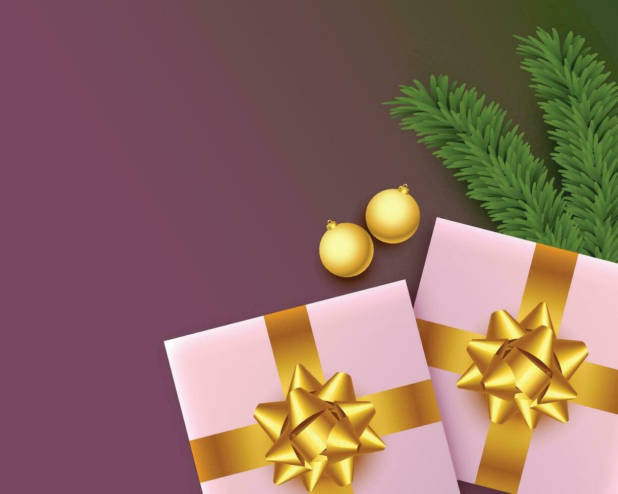 Merry Christmas and Happy New Year. Xmas background with poinsettia, Snowflakes, star and balls design. vector
