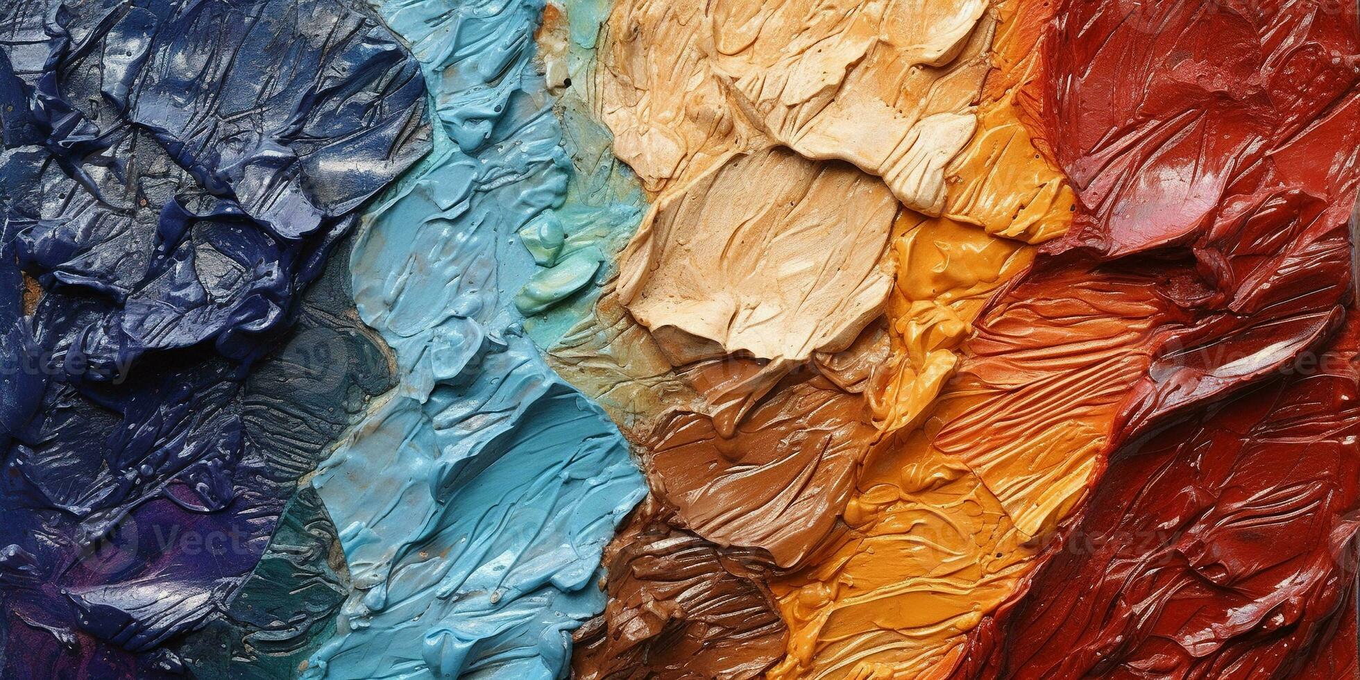 Generative AI, Closeup of impasto abstract rough colorful art painting texture photo