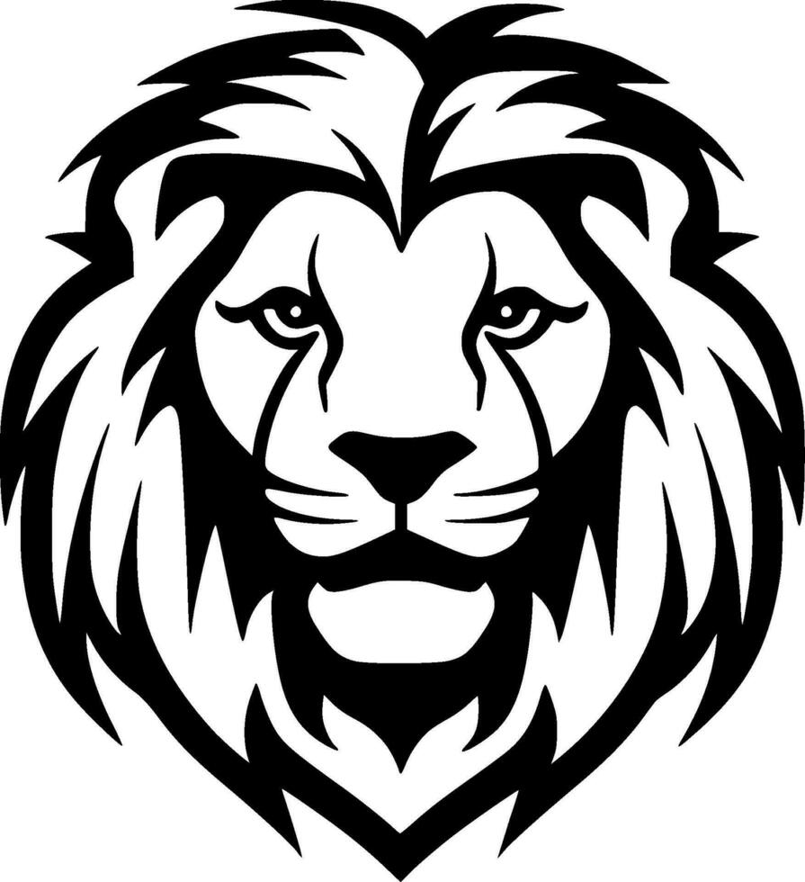 Lion, Black and White Vector illustration