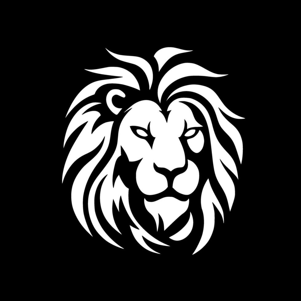 Lion, Black and White Vector illustration