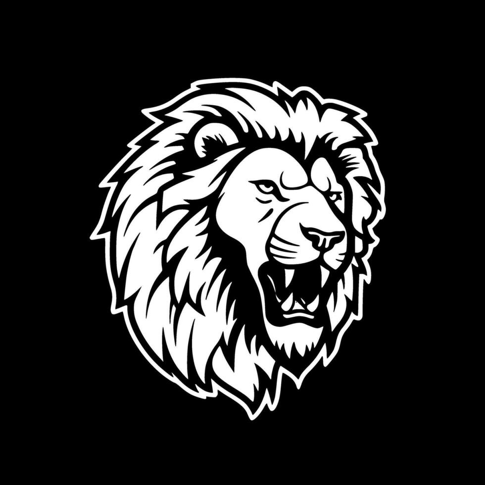 Lion - Black and White Isolated Icon - Vector illustration