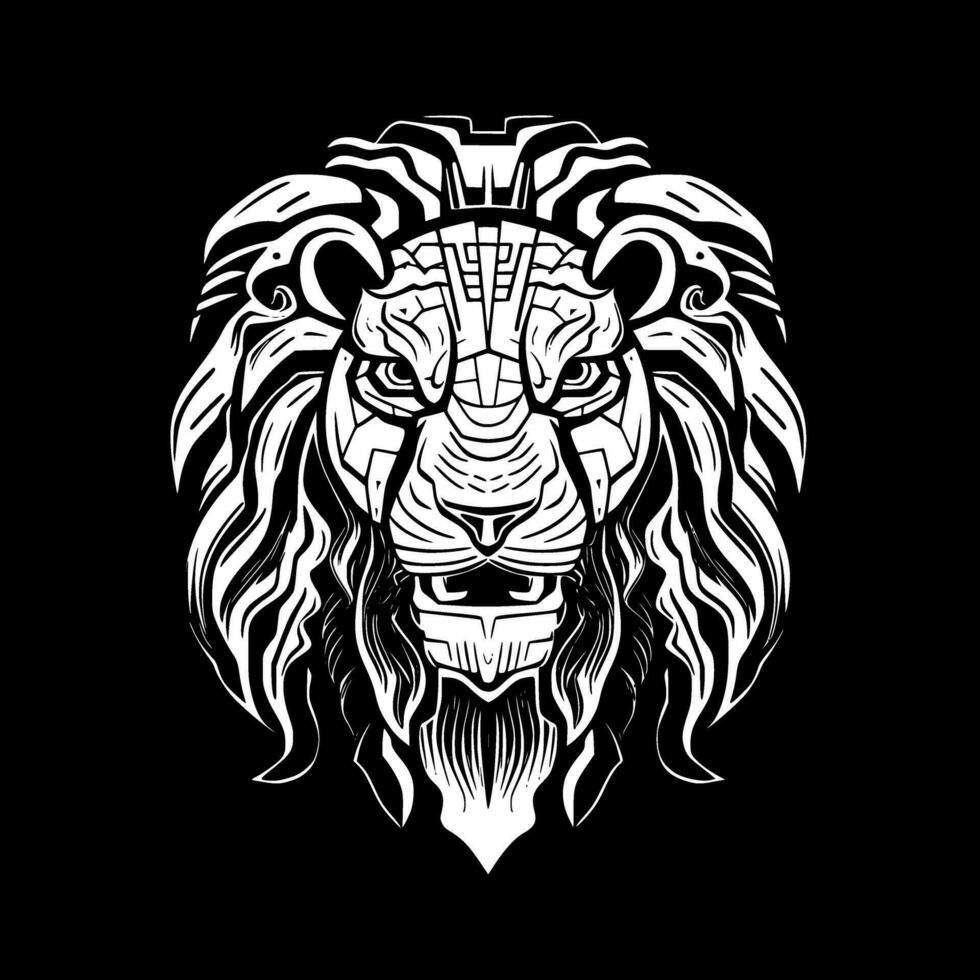 Lion, Minimalist and Simple Silhouette - Vector illustration