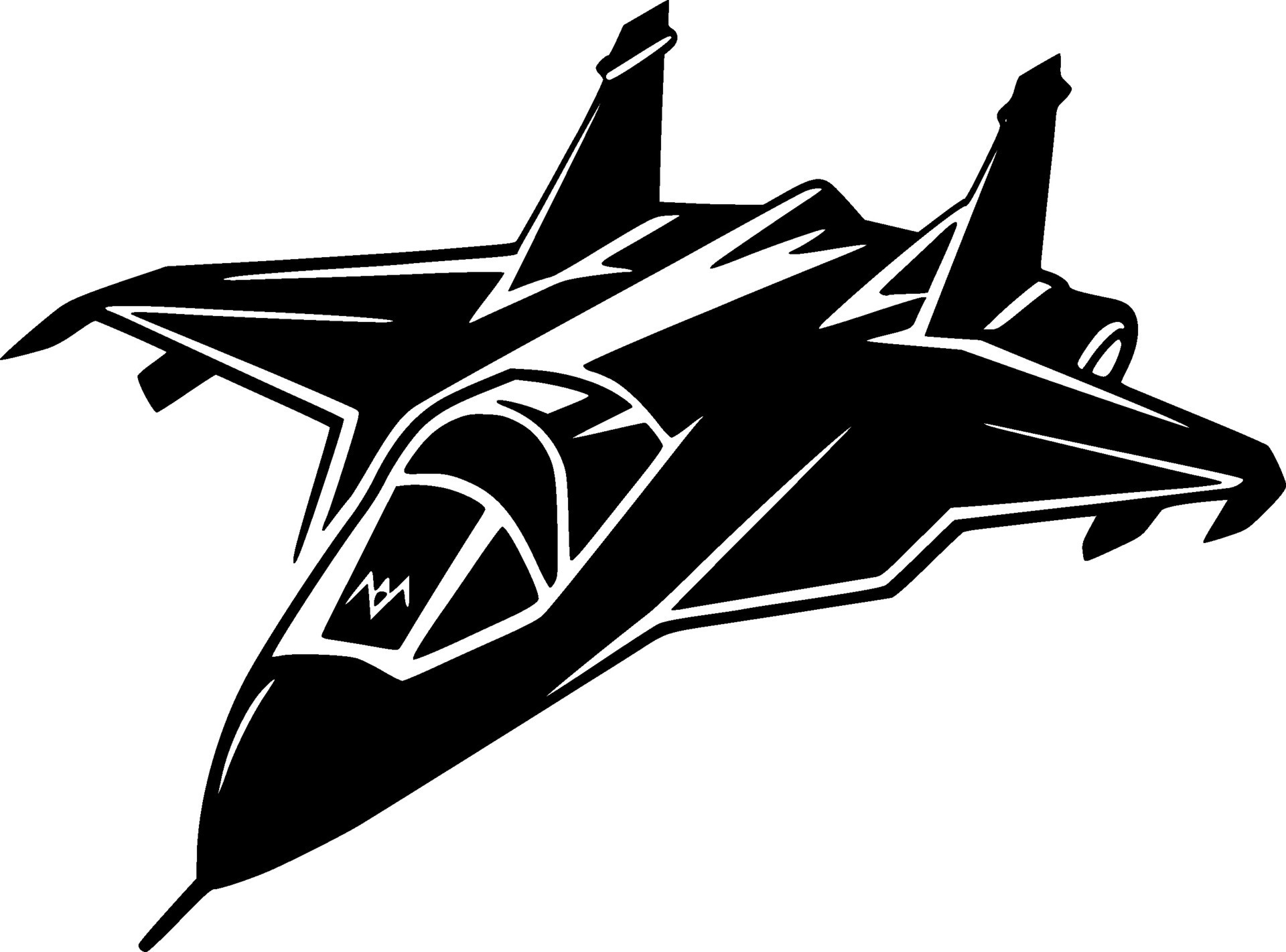 Fighter Jet, Black and White Vector illustration 27172275 Vector Art at