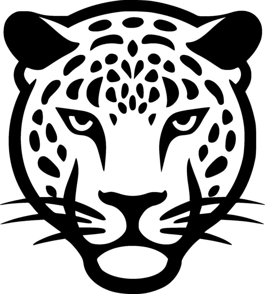 leopardo, negro y blanco vector ilustración