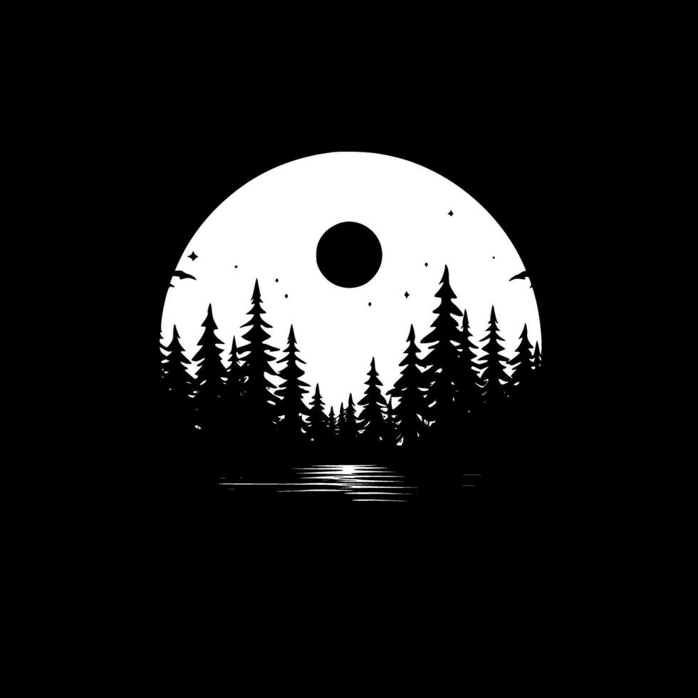 Forest, Minimalist and Simple Silhouette - Vector illustration