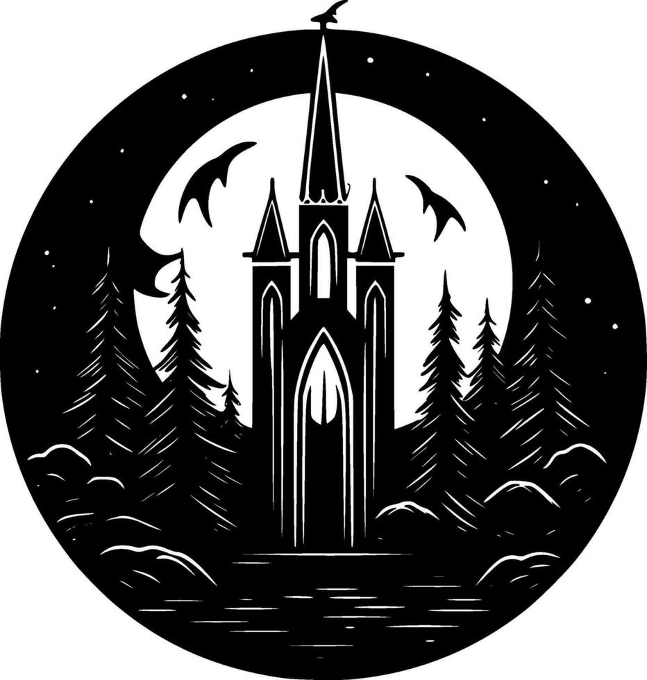 Gothic, Minimalist and Simple Silhouette - Vector illustration