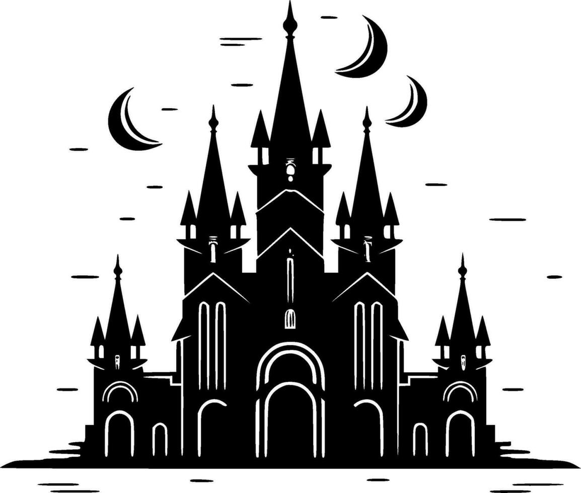 gótico - negro y blanco aislado icono - vector ilustración