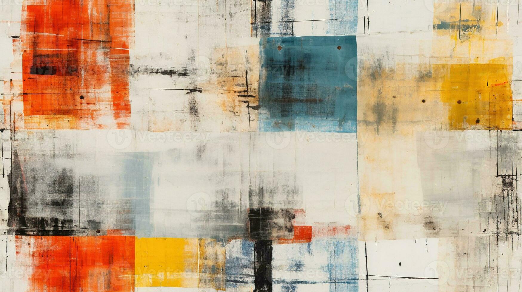 Generative AI, hand drawn paint water color geometric abstract seamless pattern photo