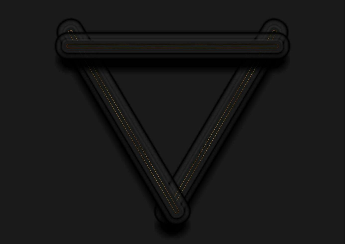 Abstract black frame emblem design with bronze outlines vector