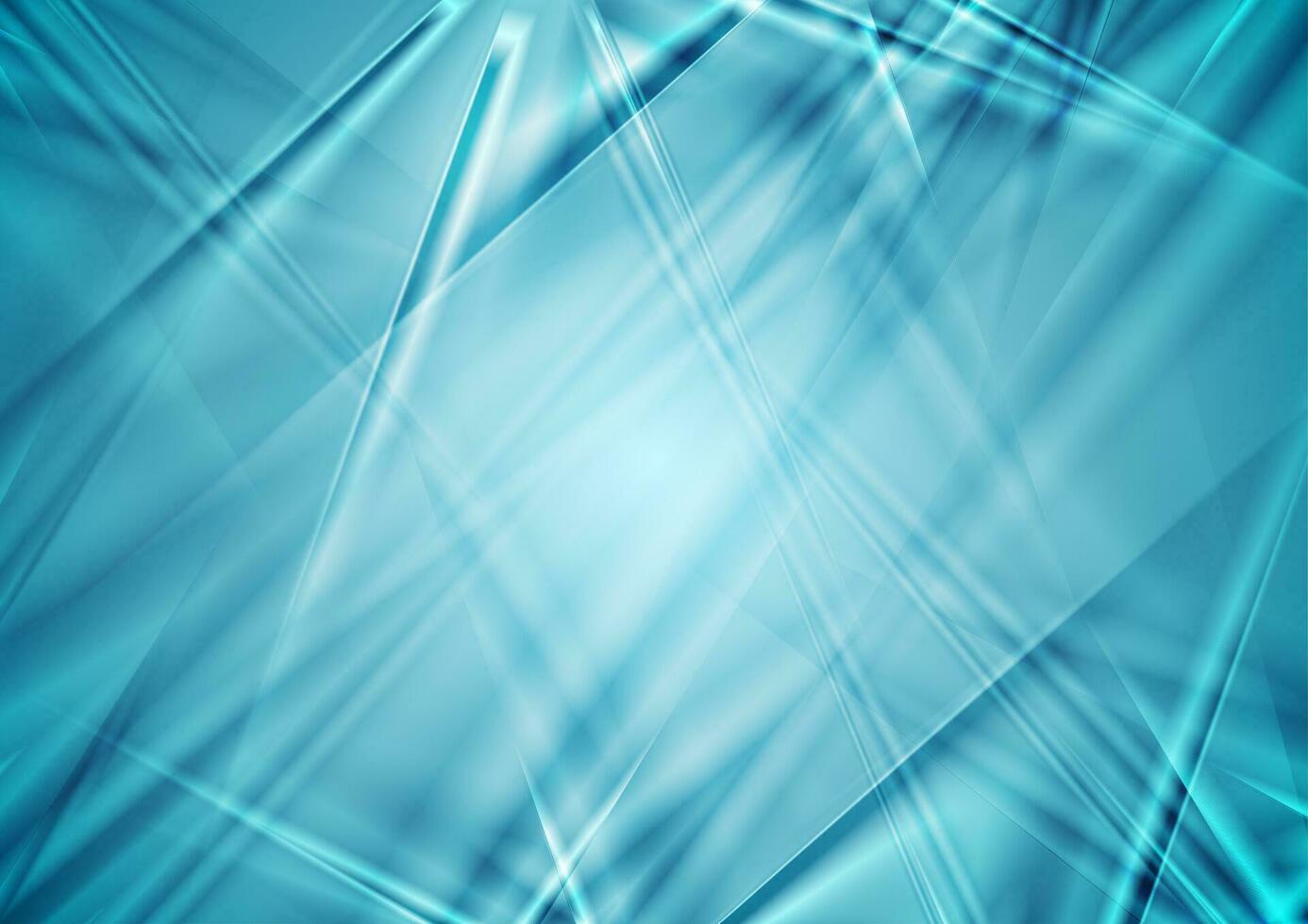 Blue glossy rays abstract shiny background vector