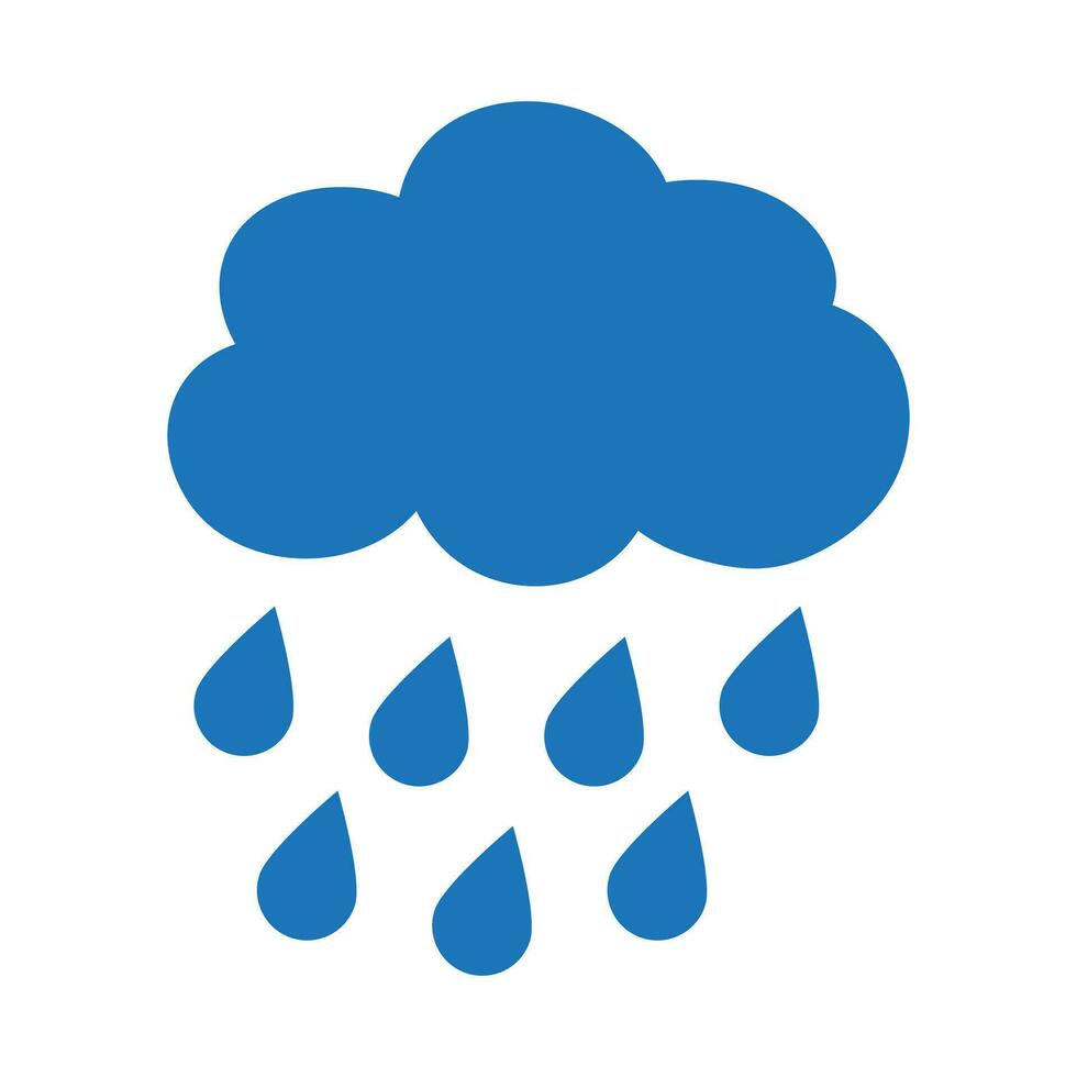 Rain icon in trendy flat style. Cloud rain symbol for your web site