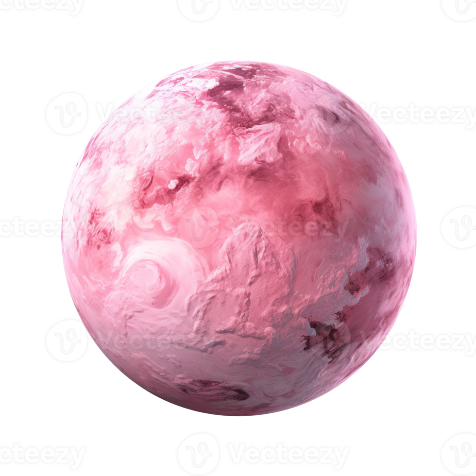 Generative AI, PNG pink beautiful planet