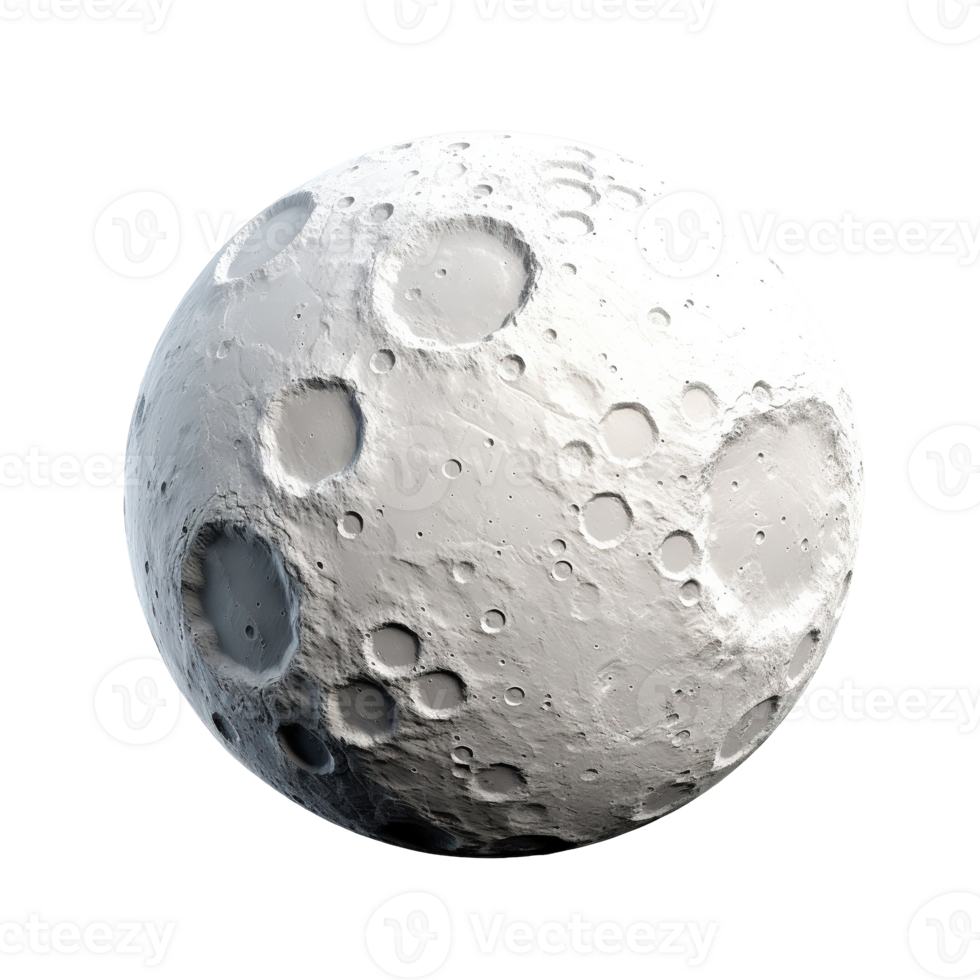 Generative AI, PNG moon planet with crators