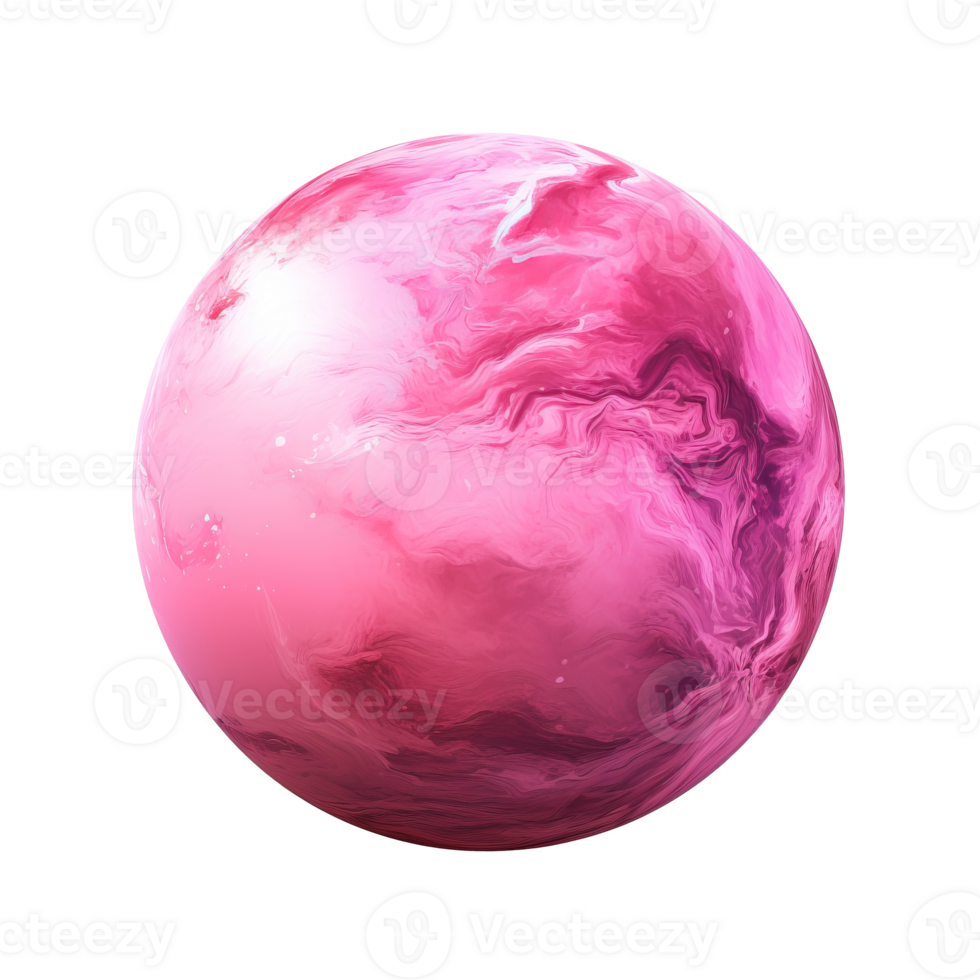 Generative AI, PNG pink beautiful planet