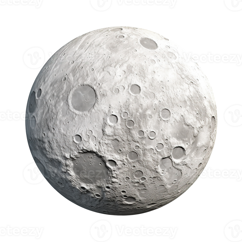 Generative AI, PNG moon planet with crators