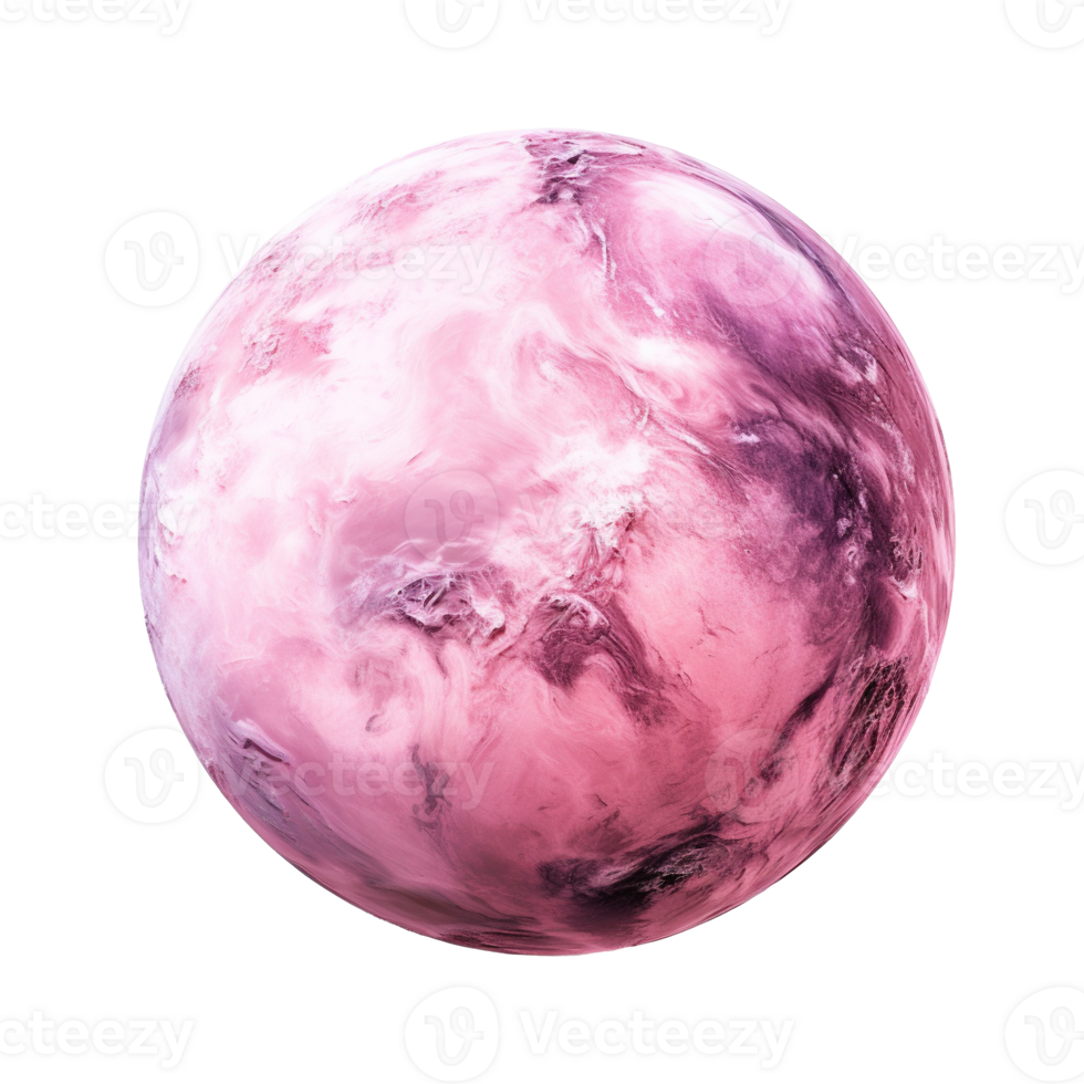 Generative AI, PNG pink beautiful planet