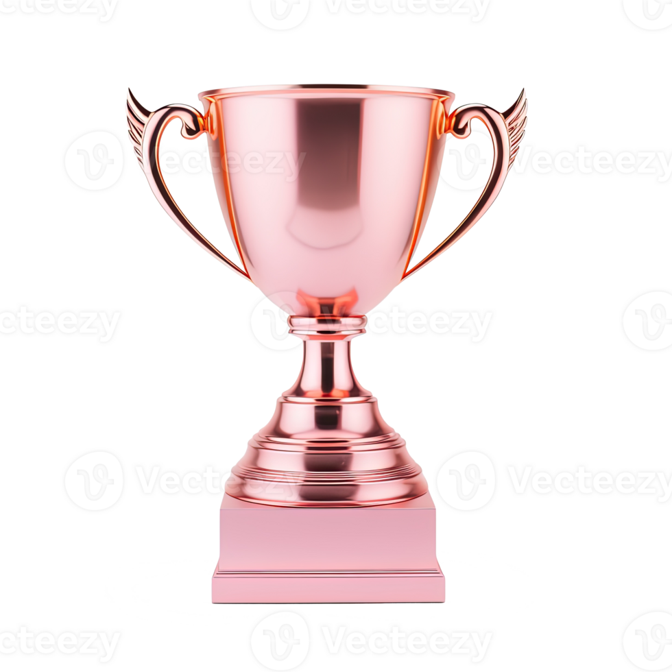 Generative AI, PNG Winner trophy, pink golden champion cup